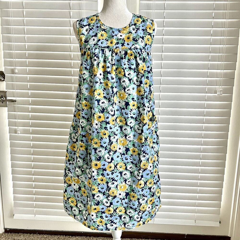Vintage National Sz Small Floral House Dress Robe Muu Muu Nightgown Duster